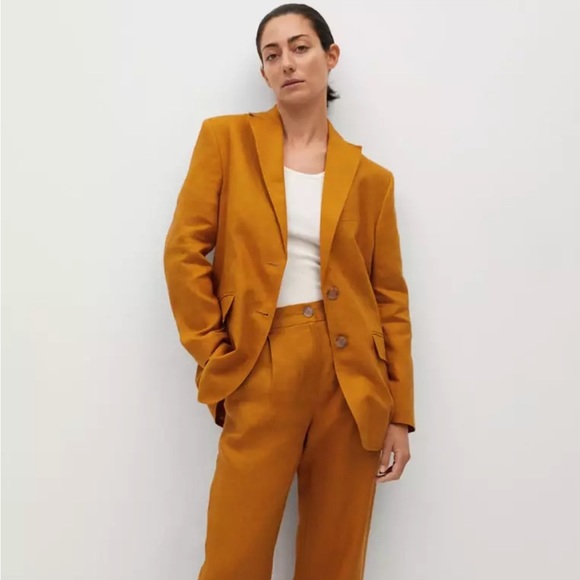 Mango Jackets & Blazers - Mango Woman’s Linen Blazer| Rust| like new